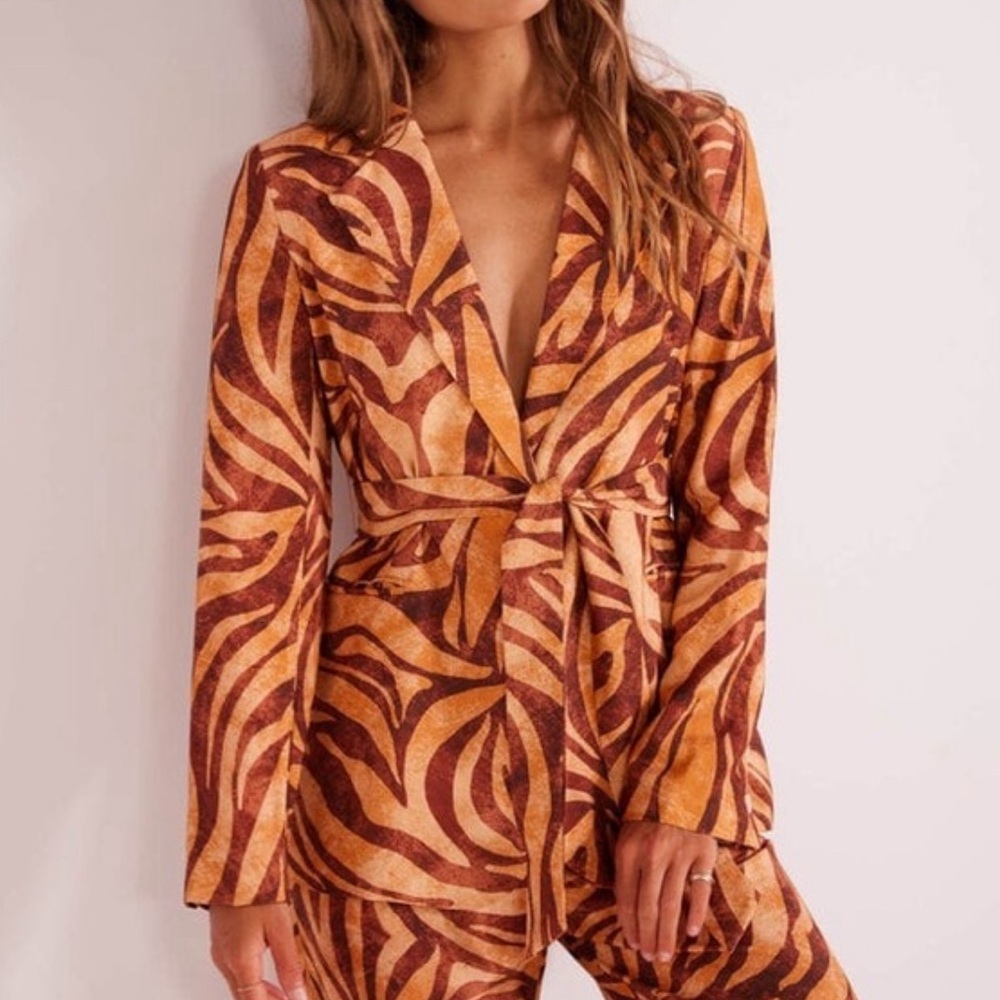 Brown Zebra Print Blazer